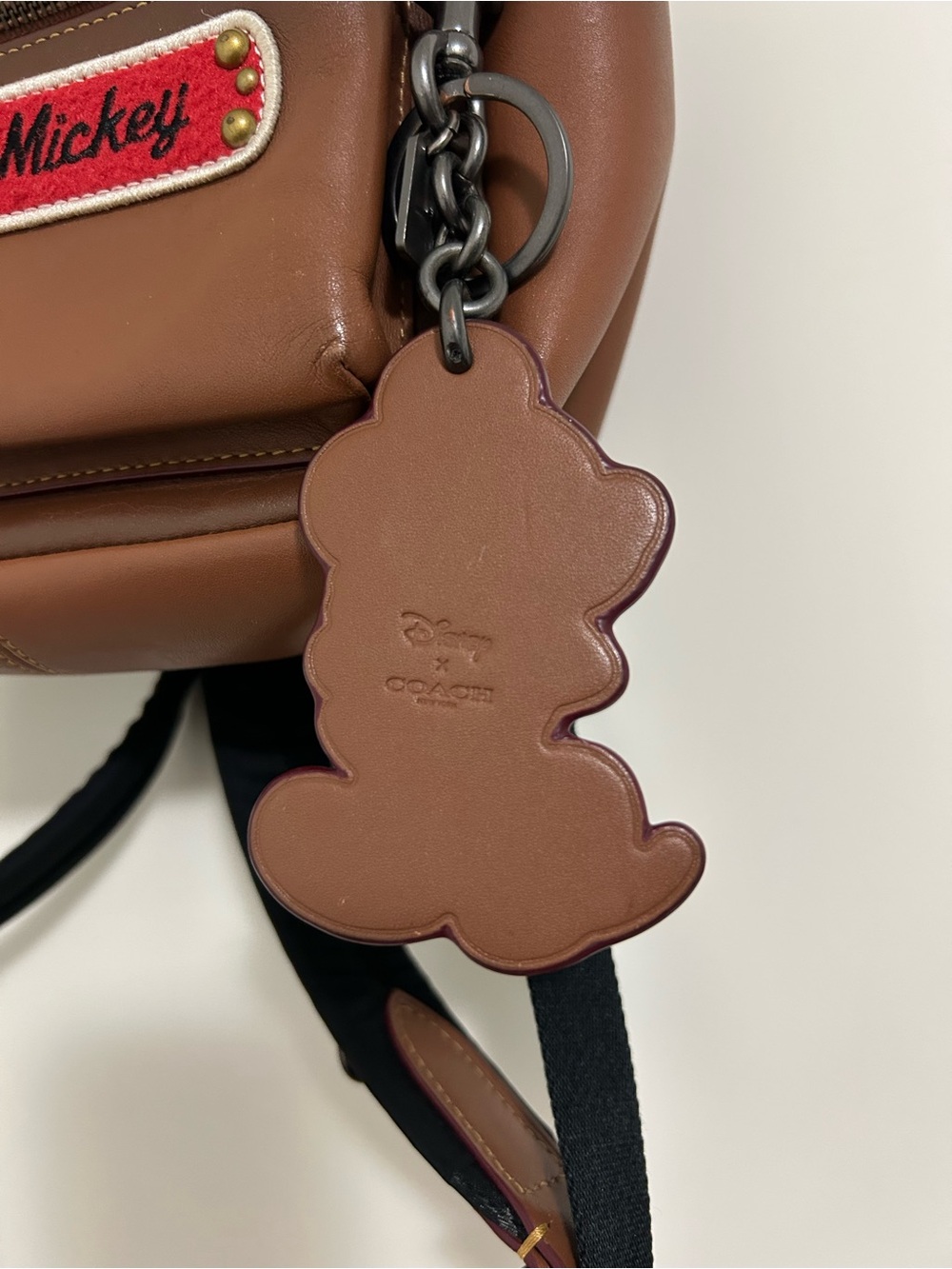 Rare Coach x Disney Mickey Mouse Brown Leather Backpack Mini Charlie Style - Picture 7 of 12